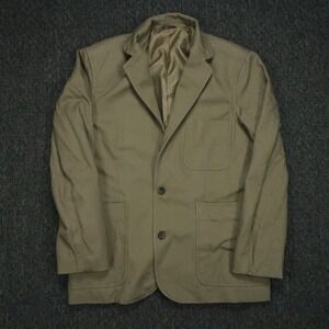 Duluth Trading Blazer Mens Medium Khaki Tan Fire Hose Presentation Jacket Canvas